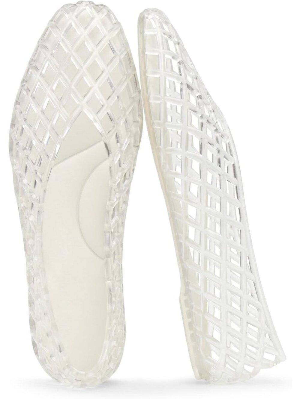 Women's Clear Mesh Ballet Flats Slip On Polyvinyl Chloride Jelly Shoes Sandals